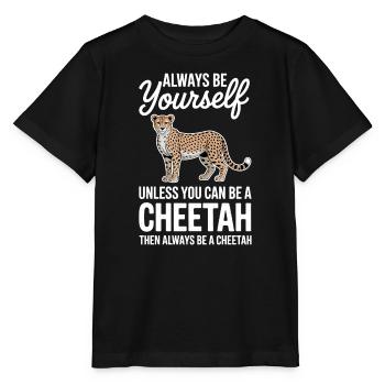 Cheetah Sayings Cheetah Funny Cheetah Gift - Stanley/Stella MINI CREATOR Kids’ T-Shirt - black - Front - Mikhail (115cm)