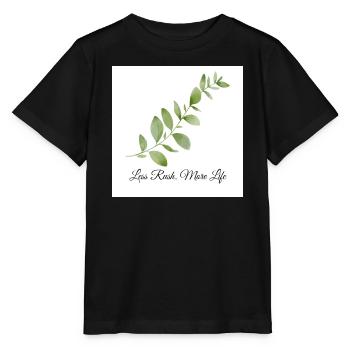 Moins de précipitation, plus de vie | Vintage botanique minimaliste - T-shirt bio MINI CREATOR Stanley/Stella Enfant - noir - Devant - Mikhail (115cm)