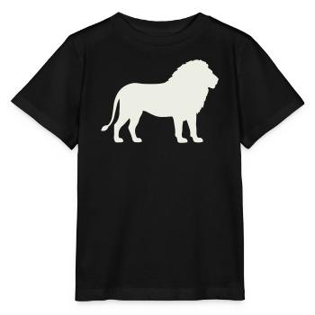 Silhouette de lion sur fond crème - T-shirt bio MINI CREATOR Stanley/Stella Enfant - noir - Devant - Mikhail (115cm)