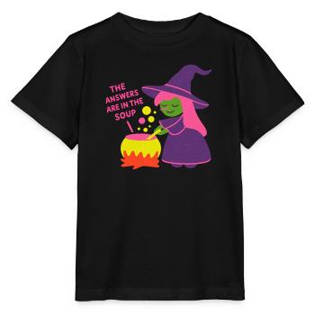 Die Antworten sind in der Suppe - Stanley/Stella Kinder T-Shirt MINI CREATOR  - Schwarz - Vorne - Mikhail (115cm)