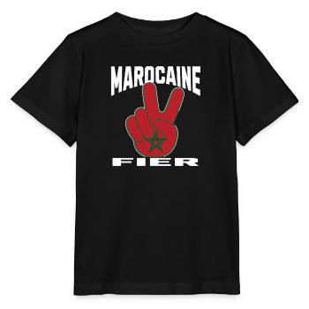 Maroc Drapeau Patriotique Marocain - T-shirt bio MINI CREATOR Stanley/Stella Enfant - noir - Devant - Mikhail (115cm)