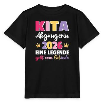 Kita Abgängerin 2026 eine Legende Prinzessin - Stanley/Stella Kinder T-Shirt MINI CREATOR  - Schwarz - Vorne - Mikhail (115cm)