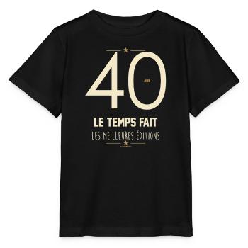 40 Ans Le Temps Fait Les Meilleures Éditions - T-shirt bio MINI CREATOR Stanley/Stella Enfant - noir - Devant - Mikhail (115cm)