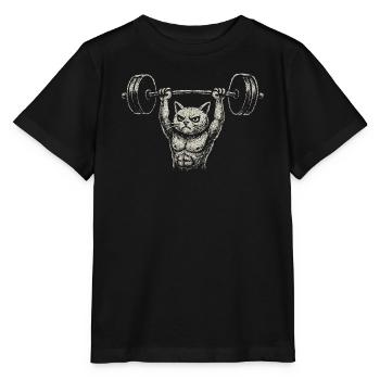 Cat Fitness Gym Haltérophilie Musculation - T-shirt bio MINI CREATOR Stanley/Stella Enfant - noir - Devant - Mikhail (115cm)