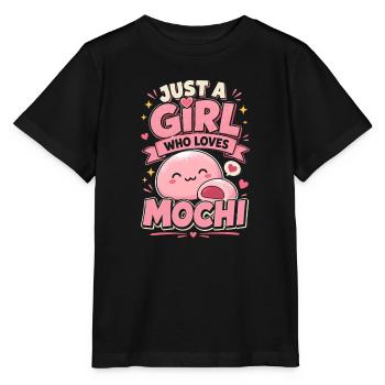 Only one girl loves mochi - Stanley/Stella MINI CREATOR Kids’ T-Shirt - black - Front - Mikhail (115cm)