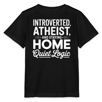 Logique silencieuse de l’athée introverti - T-shirt bio MINI CREATOR Stanley/Stella Enfant - noir - Devant - Mikhail (115cm)