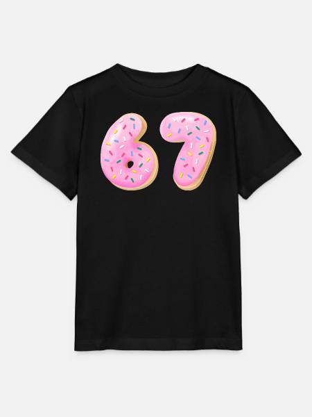 67 Six Seven Zahl 67 Meme Cream Donut - Stanley/Stella Kinder T-Shirt MINI CREATOR - Schwarz