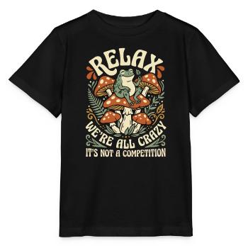 Relax, we're all crazy - Stanley/Stella MINI CREATOR Kids’ T-Shirt - black - Front - Mikhail (115cm)
