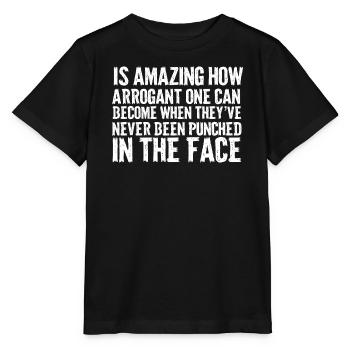 Typographie en gras jamais perforée - T-shirt bio MINI CREATOR Stanley/Stella Enfant - noir - Devant - Mikhail (115cm)