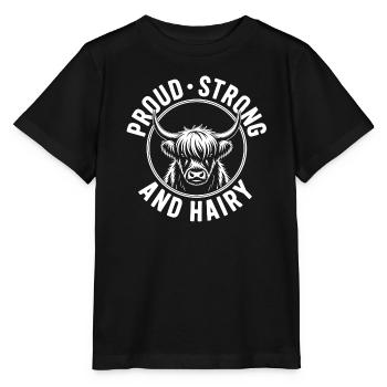 Highland Kuh Pride - Stanley/Stella Kinder T-Shirt MINI CREATOR  - Schwarz - Vorne - Mikhail (115cm)