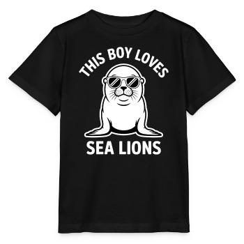 Paroles du Lion de Mer Cadeau drôle du Lion de mer - T-shirt bio MINI CREATOR Stanley/Stella Enfant - noir - Devant - Mikhail (115cm)