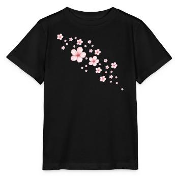 Delicate Cherry Blossoms Illustration - Stanley/Stella MINI CREATOR Kids’ T-Shirt - black - Front - Mikhail (115cm)