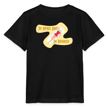 Je peux pas je bronze - T-shirt bio MINI CREATOR Stanley/Stella Enfant - noir - Devant - Mikhail (115cm)