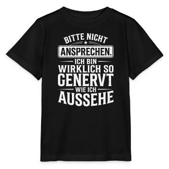 Bitte Nicht Ansprechen Genervt - Stanley/Stella Kinder T-Shirt MINI CREATOR  - Schwarz - Vorne - Mikhail (115cm)