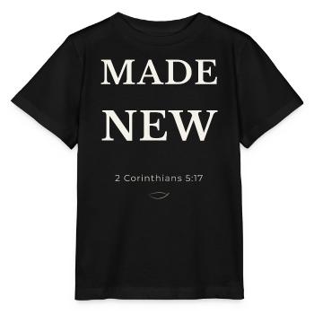 Made New Christian Design – Nouvelle vie à Chris - T-shirt bio MINI CREATOR Stanley/Stella Enfant - noir - Devant - Mikhail (115cm)