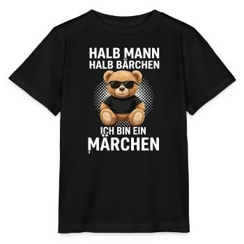 Halb Mann Halb Bärchen Märchenheld - Stanley/Stella Kinder T-Shirt MINI CREATOR  - Schwarz - Vorne - Mikhail (115cm)