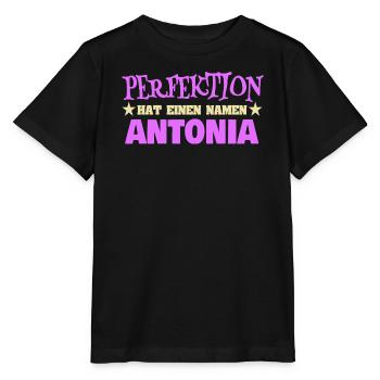 Frauenname Antonia - Stanley/Stella Kinder T-Shirt MINI CREATOR  - Schwarz - Vorne - Mikhail (115cm)