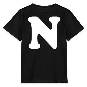 Imprimé grand N Style | Lettre N | N Logo - T-shirt bio MINI CREATOR Stanley/Stella Enfant - noir - Devant - Mikhail (115cm)