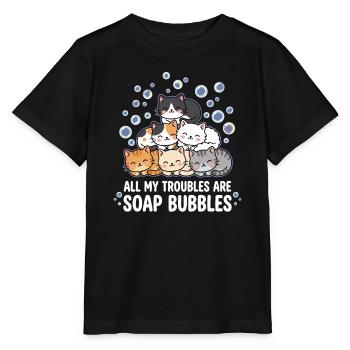 Tous mes soucis sont des bulles de savon - T-shirt bio MINI CREATOR Stanley/Stella Enfant - noir - Devant - Mikhail (115cm)