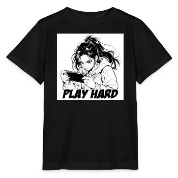 Play Hard Manga Gamer - Stanley/Stella MINI CREATOR Kids’ T-Shirt - black - Front - Mikhail (115cm)