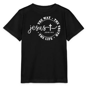 Jésus Voie Vérité Cercle de Vie Design Foi Dieu - T-shirt bio MINI CREATOR Stanley/Stella Enfant - noir - Devant - Mikhail (115cm)