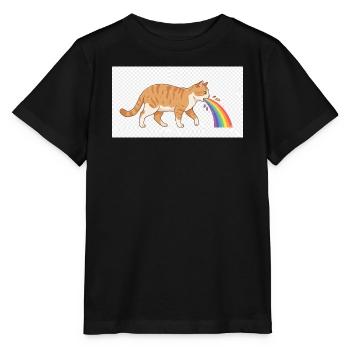 Cat Spitting Rainbow - Stanley/Stella MINI CREATOR Kids’ T-Shirt - black - Front - Mikhail (115cm)