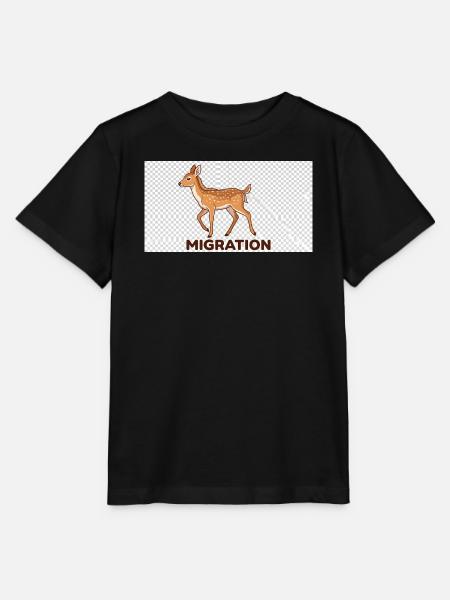 Migrationshirsch Illustration - Stanley/Stella Kinder T-Shirt MINI CREATOR  - Schwarz
