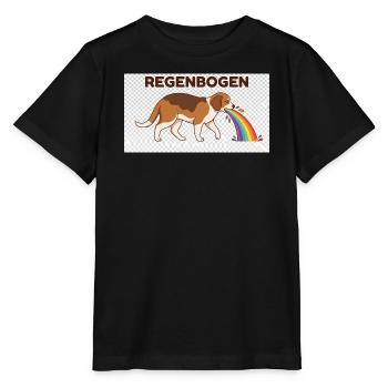Beagle mit Regenbogenstrahl - Stanley/Stella Kinder T-Shirt MINI CREATOR  - Schwarz - Vorne - Mikhail (115cm)