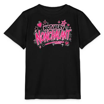 Pas très nonchalant écriture rose néon - T-shirt bio MINI CREATOR Stanley/Stella Enfant - noir - Devant - Mikhail (115cm)