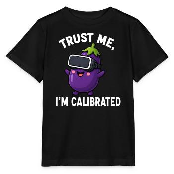 Eggplant Comic Saying Gamer Cartoon - Stanley/Stella MINI CREATOR Kids’ T-Shirt - black - Front - Mikhail (115cm)