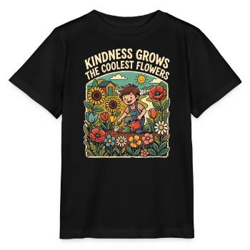 La gentillesse fait pousser les fleurs les plus fraîches - T-shirt bio MINI CREATOR Stanley/Stella Enfant - noir - Devant - Mikhail (115cm)