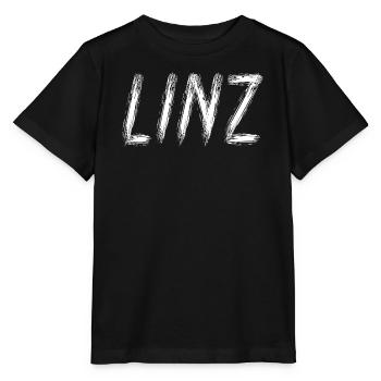 Linz, Österreich – Typografie der Pinselstrichstadt - Stanley/Stella Kinder T-Shirt MINI CREATOR  - Schwarz - Vorne - Mikhail (115cm)