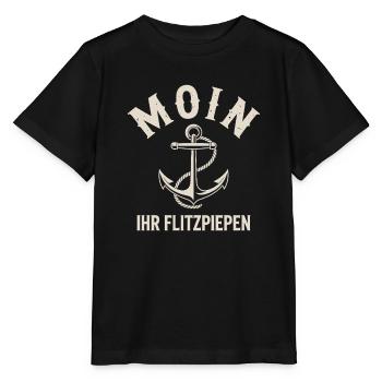 Moin Ihr Flitzpiepen Norddeutsch Hamburg Büro Moin - Stanley/Stella Kinder T-Shirt MINI CREATOR  - Schwarz - Vorne - Mikhail (115cm)