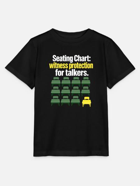 Lustiger Lehrersitzplan Zeugenschutzwitz - Stanley/Stella Kinder T-Shirt MINI CREATOR  - Schwarz