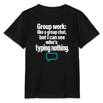 Groupe de professeurs drôles Discussion de groupe Tape rien - T-shirt bio MINI CREATOR Stanley/Stella Enfant - noir - Devant - Mikhail (115cm)