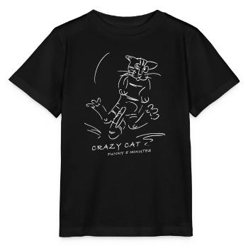 crazy cat - crazy 5 minutes for dark - Stanley/Stella MINI CREATOR Kids’ T-Shirt - black - Front - Mikhail (115cm)