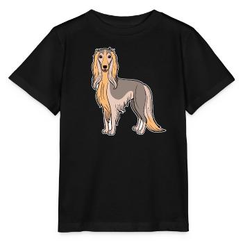 Afghan Hound (bande dessinée) - T-shirt bio MINI CREATOR Stanley/Stella Enfant - noir - Devant - Mikhail (115cm)