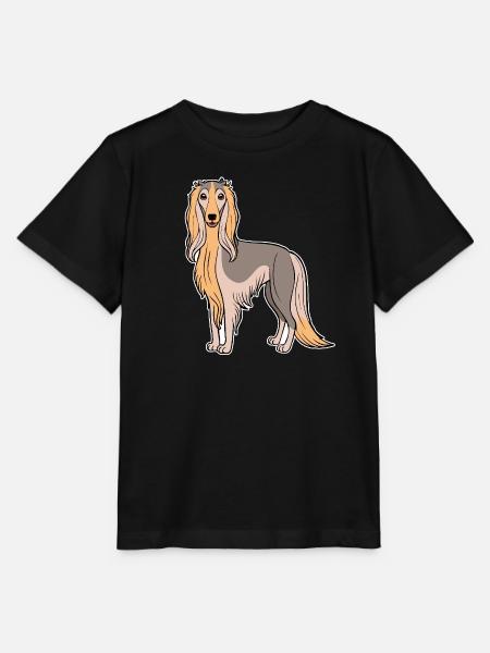 Afghanischer Windhund (Comic) - Stanley/Stella Kinder T-Shirt MINI CREATOR  - Schwarz