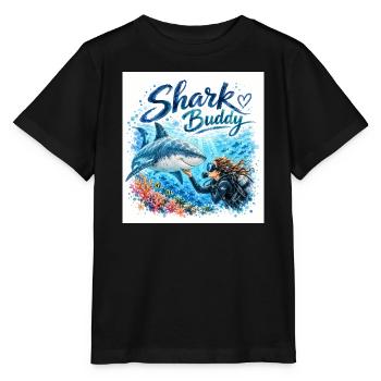 Compagnon Requin Ami Sous-marin - T-shirt bio MINI CREATOR Stanley/Stella Enfant - noir - Devant - Mikhail (115cm)