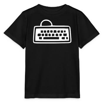 Retro_Vintage_80er_90er_Jahre_Tastatur_schwarzw - T-shirt bio MINI CREATOR Stanley/Stella Enfant - noir - Devant - Mikhail (115cm)