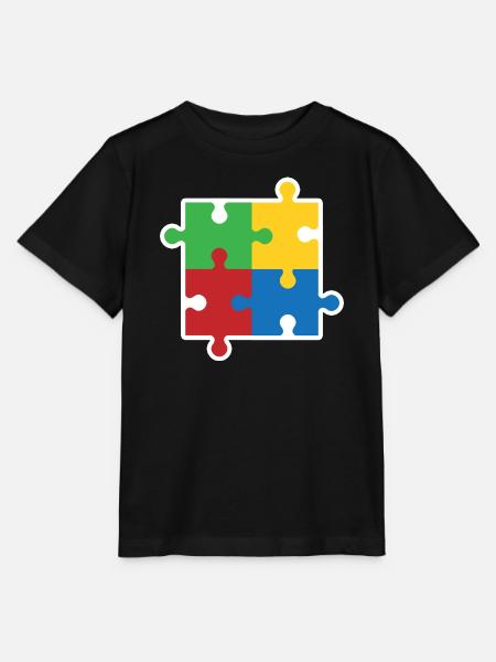 Autismus Puzzle Symbol - Stanley/Stella Kinder T-Shirt MINI CREATOR  - Schwarz