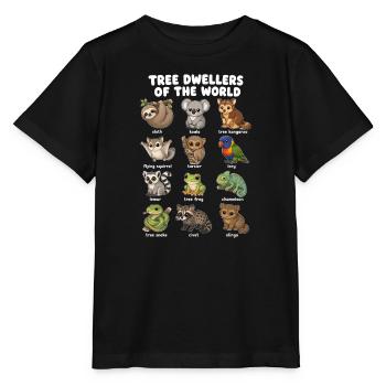 Tree Dwellers Cute Cartoon Table - Stanley/Stella MINI CREATOR Kids’ T-Shirt - black - Front - Mikhail (115cm)