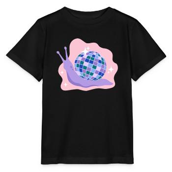 Escargot Disco Ball - T-shirt bio MINI CREATOR Stanley/Stella Enfant - noir - Devant - Mikhail (115cm)