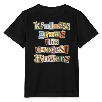 La gentillesse fait pousser les fleurs les plus fraîches - T-shirt bio MINI CREATOR Stanley/Stella Enfant - noir - Devant - Mikhail (115cm)