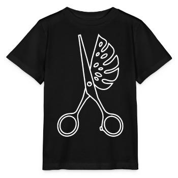 Ciseaux & Monstera - T-shirt bio MINI CREATOR Stanley/Stella Enfant - noir - Devant - Mikhail (115cm)