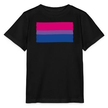 Drapeau de la fierté bisexuelle - T-shirt bio MINI CREATOR Stanley/Stella Enfant - noir - Devant - Mikhail (115cm)