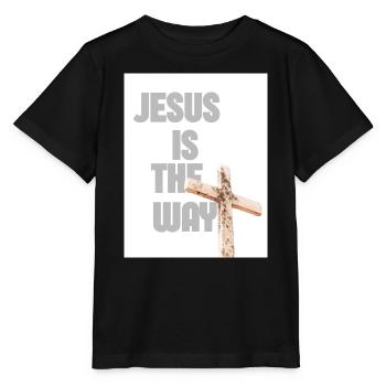 Graphique de Jésus est la Croix - T-shirt bio MINI CREATOR Stanley/Stella Enfant - noir - Devant - Mikhail (115cm)