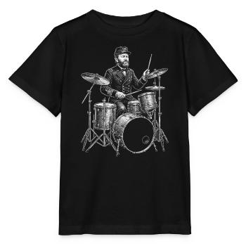 Ulysses S Grant plays drums - Stanley/Stella MINI CREATOR Kids’ T-Shirt - black - Front - Mikhail (115cm)