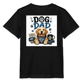 Le père du chien dessine le style patte amoureuse - T-shirt bio MINI CREATOR Stanley/Stella Enfant - noir - Devant - Mikhail (115cm)