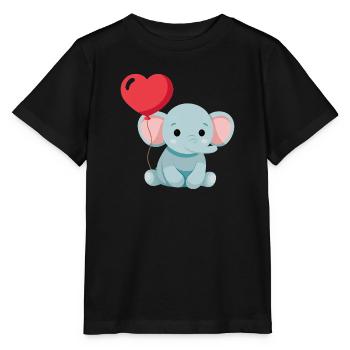Cute baby elephant - Stanley/Stella MINI CREATOR Kids’ T-Shirt - black - Front - Mikhail (115cm)